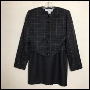 Vintage 1980's Lined Coordinating Skirt & Jacket Suit Size 6P